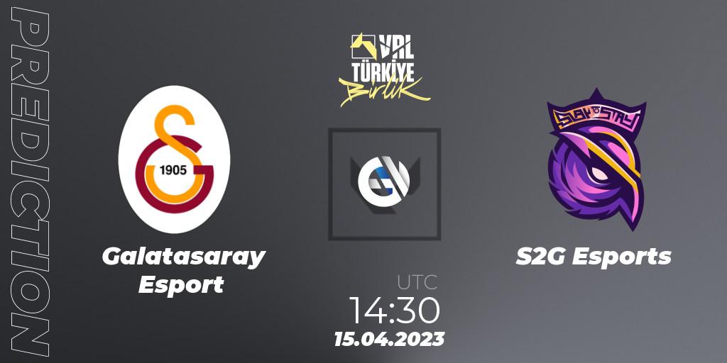 Galatasaray Esport vs S2G Esports: Match Prediction. 15.04.2023 at 15:15, VALORANT, VALORANT Challengers 2023: Turkey Split 2 - Regular Season