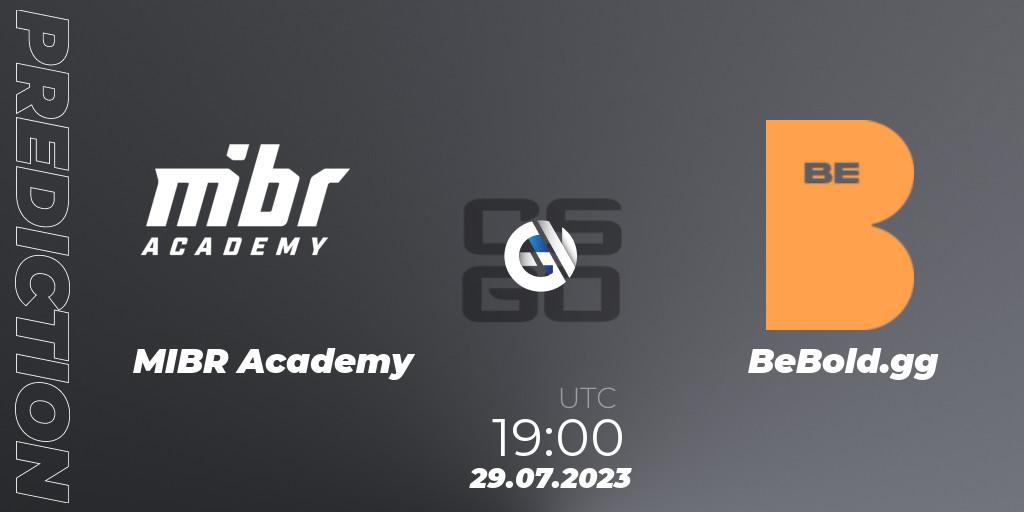 MIBR Academy vs BeBold.gg: Match Prediction. 29.07.2023 at 19:00, Counter-Strike (CS2), Gamers Club Liga Série A: July 2023