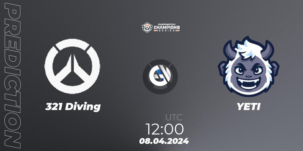 321 Diving vs YETI: Match Prediction. 08.04.2024 at 12:00, Overwatch, Overwatch Champions Series 2024 - Asia Stage 1 Wild Card