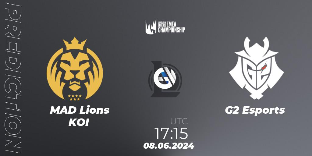 MAD Lions KOI vs G2 Esports: Match Prediction. 08.06.2024 at 17:15, LoL, LEC Summer 2024 - Regular Season