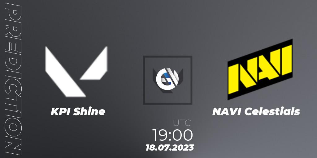 KPI Shine vs NAVI Celestials: Match Prediction. 18.07.2023 at 19:10, VALORANT, VCT 2023: Game Changers EMEA Series 2 - Group Stage