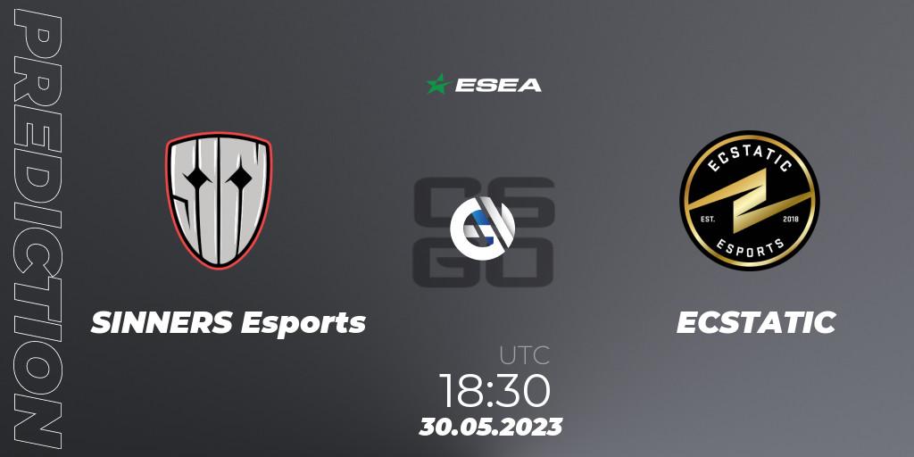 SINNERS Esports vs ECSTATIC: Match Prediction. 30.05.2023 at 19:30, Counter-Strike (CS2), ESEA Advanced Season 45 Europe