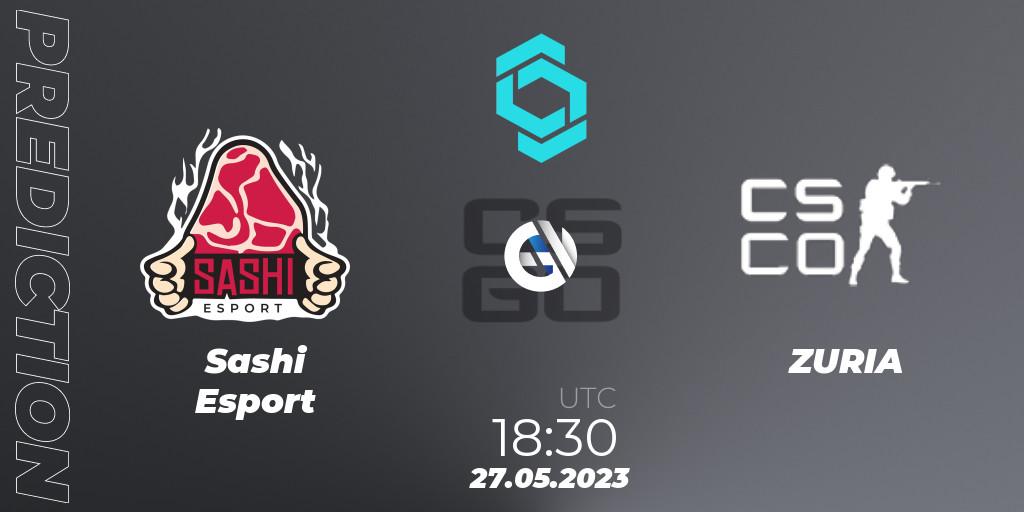  Sashi Esport vs ZURIA: Match Prediction. 27.05.2023 at 19:40, Counter-Strike (CS2), CCT North Europe Series 5 Closed Qualifier