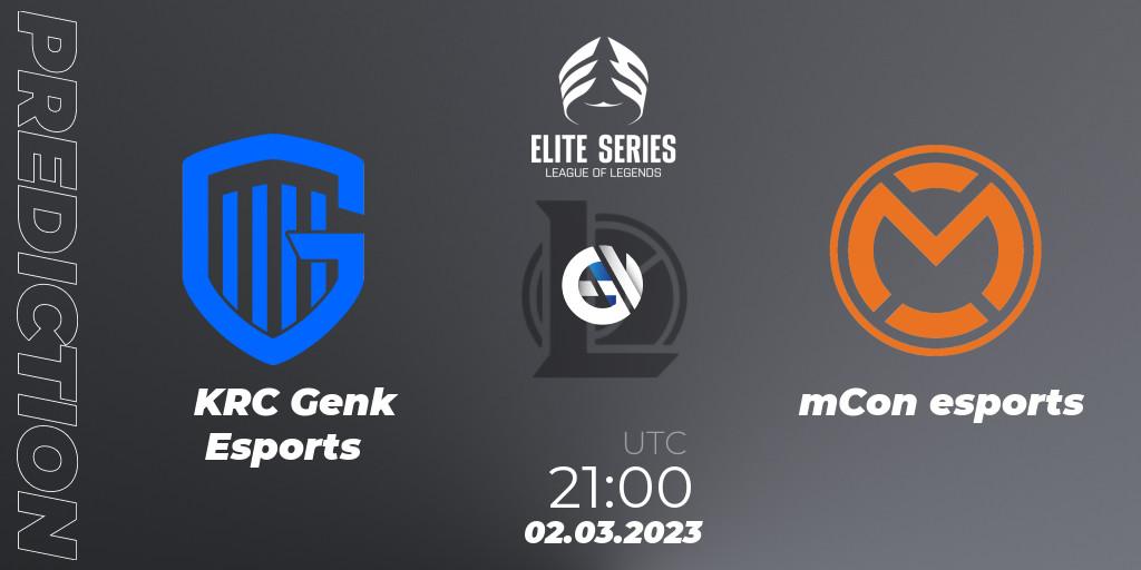 KRC Genk Esports vs mCon esports: Match Prediction. 02.03.2023 at 21:00, LoL, Elite Series Spring 2023 - Group Stage