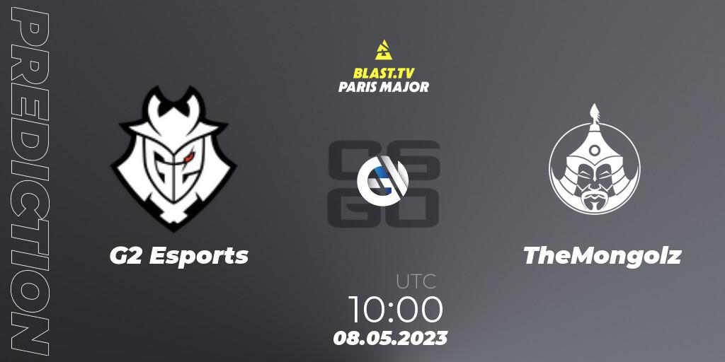 G2 Esports vs TheMongolz: Match Prediction. 08.05.2023 at 11:05, Counter-Strike (CS2), BLAST Paris Major 2023 Challengers Stage