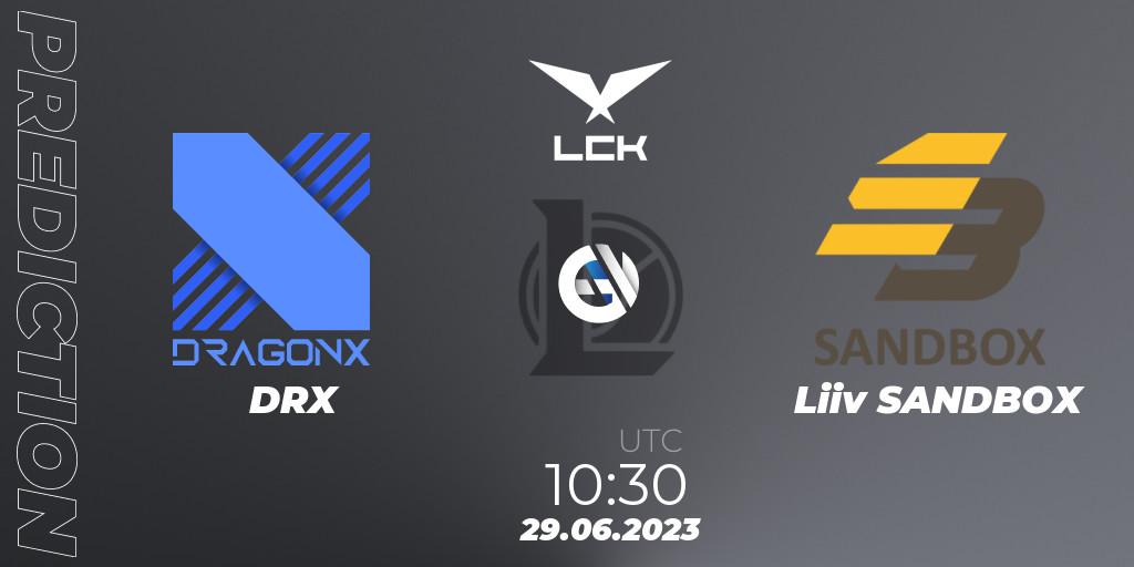 DRX vs Liiv SANDBOX: Match Prediction. 29.06.23, LoL, LCK Summer 2023 Regular Season