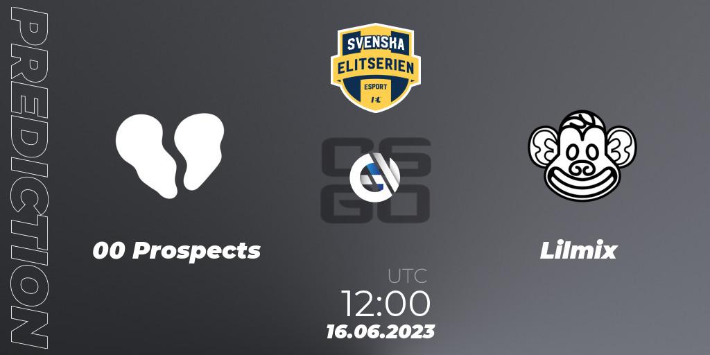 00 Prospects vs Lilmix: Match Prediction. 16.06.23, CS2 (CS:GO), Svenska Elitserien Spring 2023