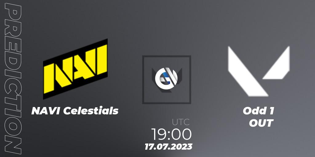NAVI Celestials vs Odd 1 OUT: Match Prediction. 17.07.2023 at 19:45, VALORANT, VCT 2023: Game Changers EMEA Series 2 - Group Stage