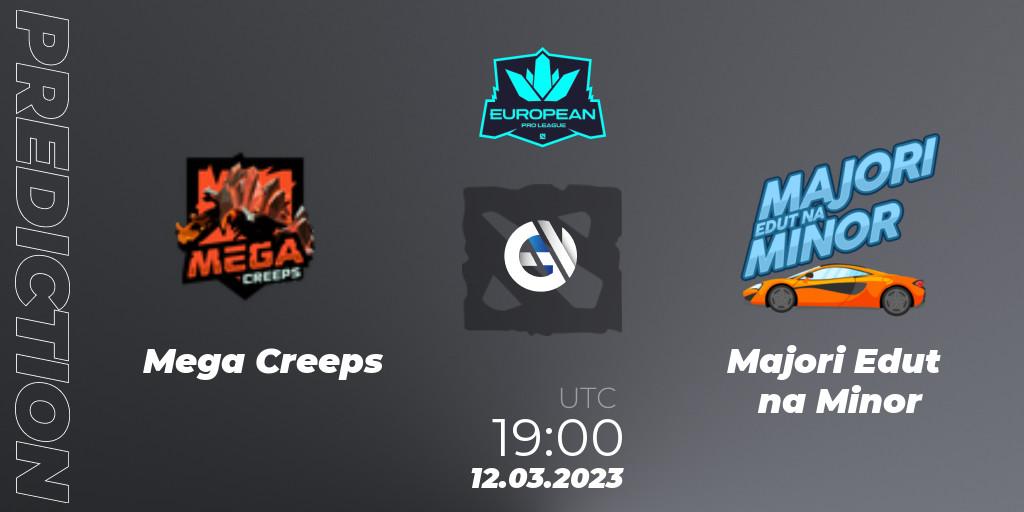 Mega Creeps vs Majori Edut na Minor: Match Prediction. 12.03.2023 at 19:08, Dota 2, European Pro League Season 7