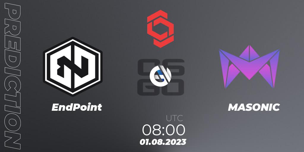 EndPoint vs MASONIC: Match Prediction. 01.08.2023 at 08:00, Counter-Strike (CS2), CCT Central Europe Series #7