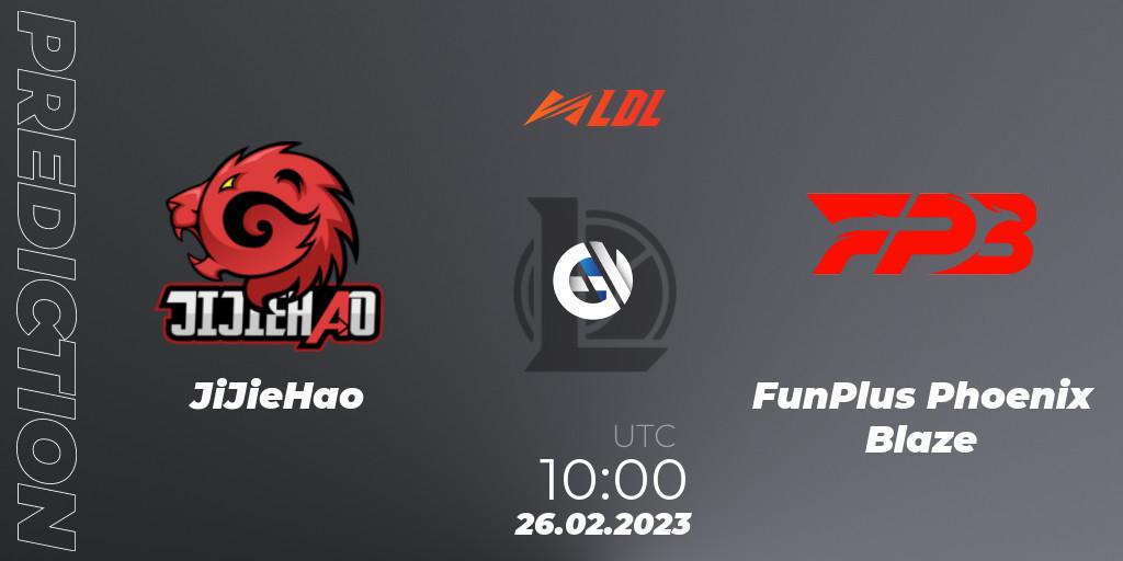 JiJieHao vs FunPlus Phoenix Blaze: Match Prediction. 26.02.23, LoL, LDL 2023 - Regular Season