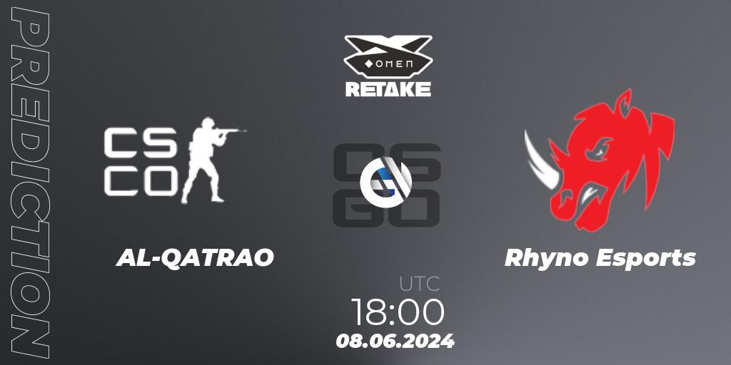 AL-QATRAO vs Rhyno Esports: Match Prediction. 08.06.2024 at 18:00, Counter-Strike (CS2), Circuito Retake Season 8