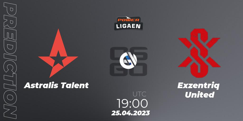 Astralis Talent vs Exzentriq United: Match Prediction. 25.04.2023 at 19:00, Counter-Strike (CS2), Dust2.dk Ligaen Season 23