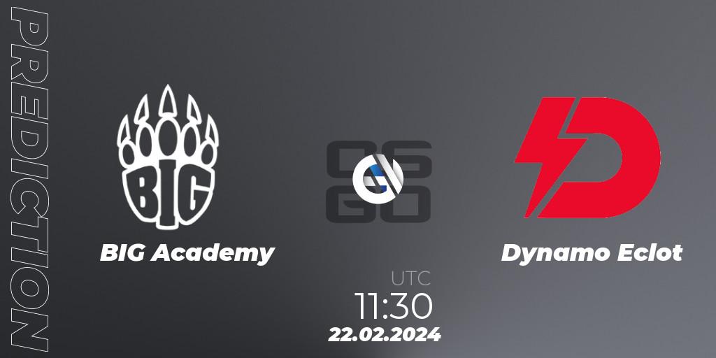 BIG Academy vs Dynamo Eclot: Match Prediction. 22.02.2024 at 11:55, Counter-Strike (CS2), European Pro League Season 15: Division 2