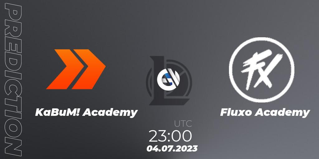 KaBuM! Academy vs Fluxo Academy: Match Prediction. 04.07.2023 at 23:00, LoL, CBLOL Academy Split 2 2023 - Group Stage