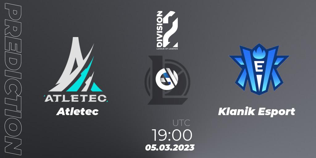 Atletec vs Klanik Esport: Match Prediction. 05.03.2023 at 19:00, LoL, LFL Division 2 Spring 2023 - Group Stage