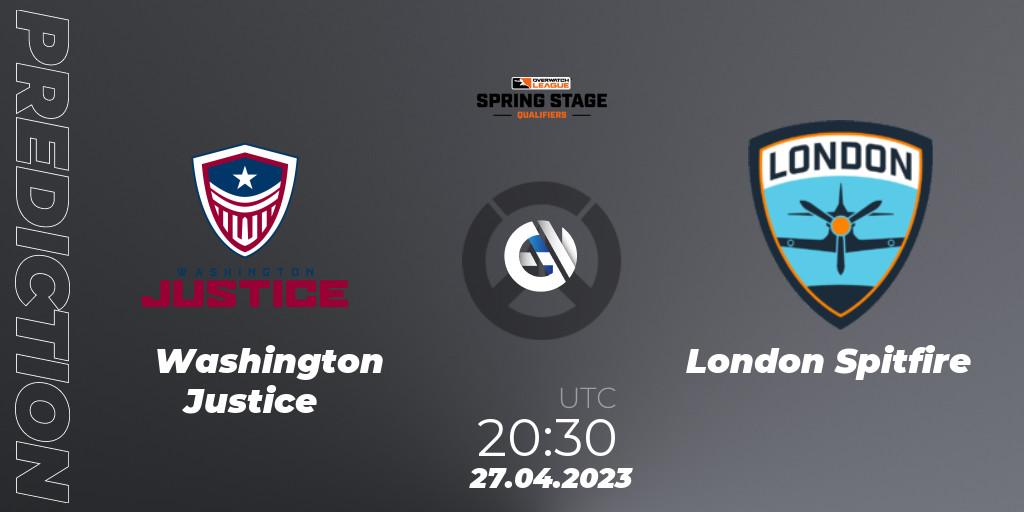 Washington Justice vs London Spitfire: Match Prediction. 27.04.2023 at 21:15, Overwatch, OWL Stage Qualifiers Spring 2023 West