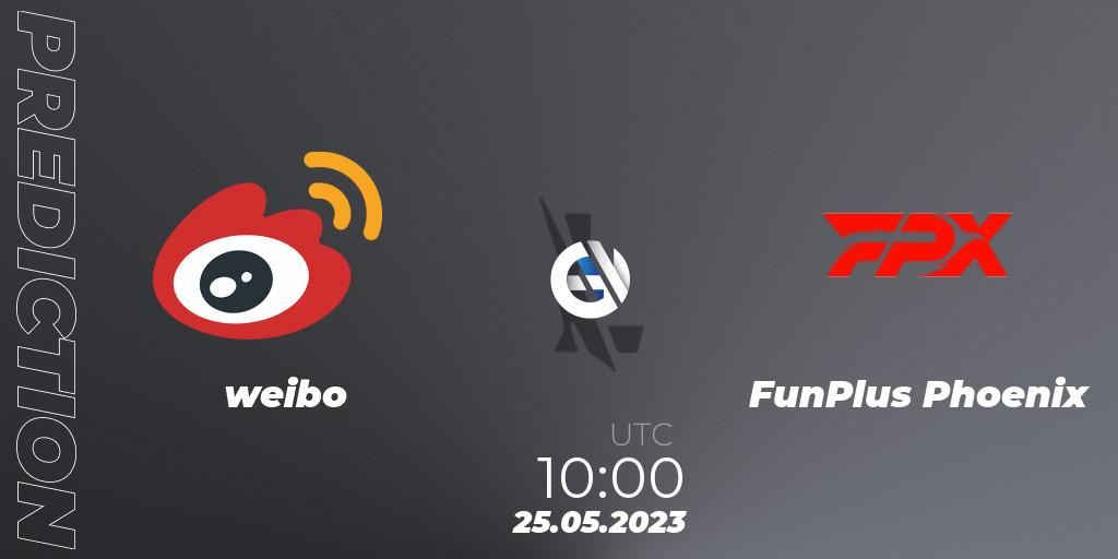weibo vs FunPlus Phoenix: Match Prediction. 25.05.2023 at 10:00, Wild Rift, WRL Asia 2023 - Season 1 - Regular Season