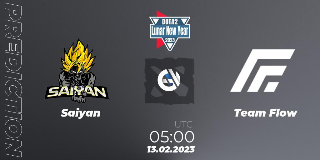 Saiyan vs Team Flow: Match Prediction. 13.02.2023 at 05:00, Dota 2, Lunar New Year 2023