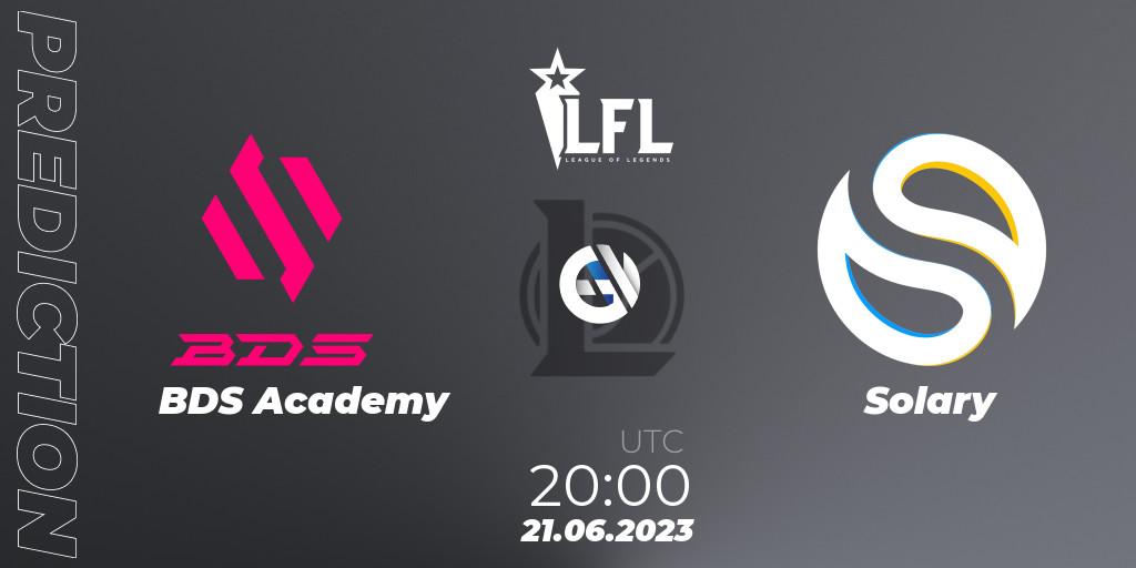BDS Academy vs Solary: Match Prediction. 21.06.2023 at 20:00, LoL, LFL Summer 2023 - Group Stage