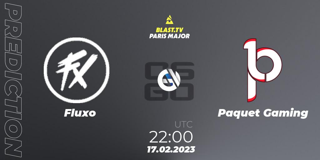Fluxo vs Paquetá Gaming: Match Prediction. 17.02.2023 at 22:30, Counter-Strike (CS2), BLAST.tv Paris Major 2023 South America RMR Closed Qualifier