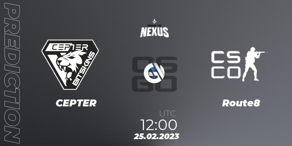 Alpha Gaming vs Route8: Match Prediction. 25.02.2023 at 12:00, Counter-Strike (CS2), Road to Nexus