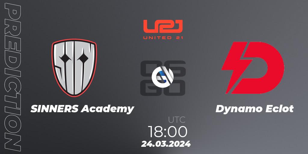 SINNERS Academy vs Dynamo Eclot: Match Prediction. 24.03.2024 at 18:00, Counter-Strike (CS2), United21 Season 12: Division 2