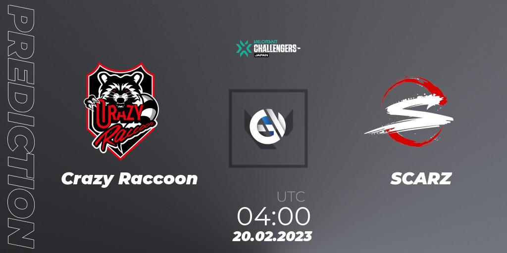 Crazy Raccoon vs SCARZ: Match Prediction. 20.02.23, VALORANT, VALORANT Challengers 2023: Japan Split 1
