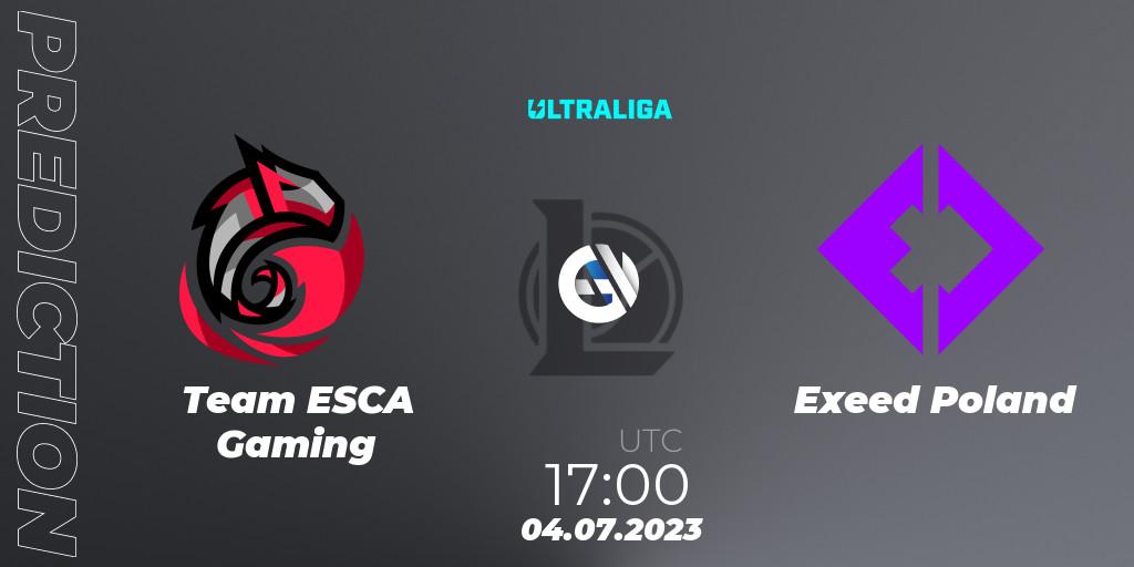 Team ESCA Gaming vs Exeed Poland: Match Prediction. 04.07.2023 at 17:00, LoL, Ultraliga Season 10 2023 Regular Season