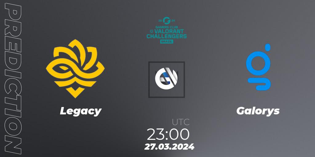 Legacy vs Galorys: Match Prediction. 27.03.2024 at 23:00, VALORANT, VALORANT Challengers Brazil 2024: Split 1