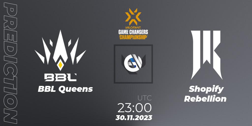 BBL Queens vs Shopify Rebellion: Match Prediction. 30.11.23, VALORANT, VCT 2023: Game Changers Championship
