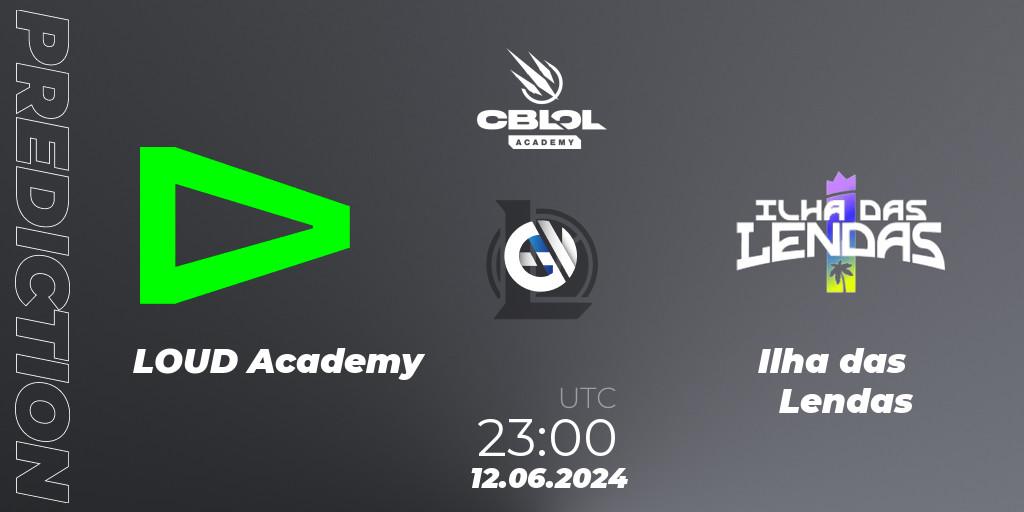 LOUD Academy vs Ilha das Lendas: Match Prediction. 12.06.2024 at 23:00, LoL, CBLOL Academy 2024