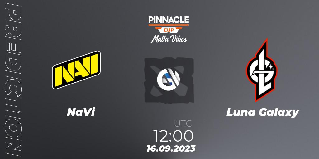 NaVi vs Luna Galaxy: Match Prediction. 16.09.2023 at 12:00, Dota 2, Pinnacle Cup: Malta Vibes #3