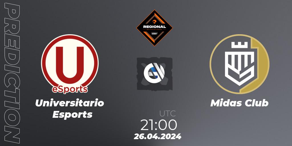 Universitario Esports vs Midas Club: Match Prediction. 26.04.24, Dota 2, RES Regional Series: LATAM #2