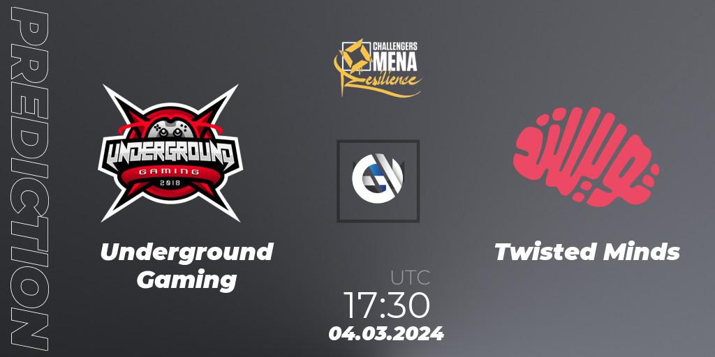 Underground Gaming vs Twisted Minds: Match Prediction. 04.03.2024 at 17:30, VALORANT, VALORANT Challengers 2024 MENA: Resilience Split 1 - GCC and Iraq