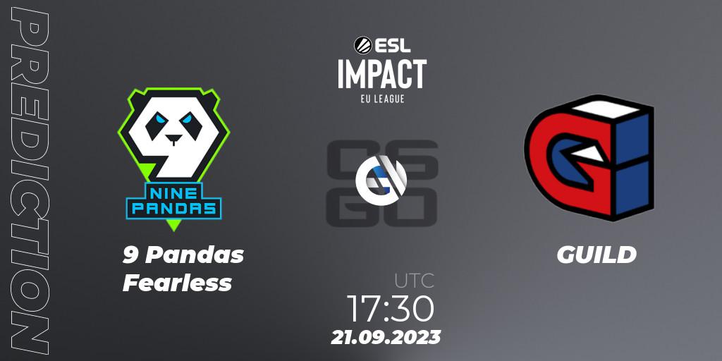 9 Pandas Fearless vs GUILD: Match Prediction. 21.09.2023 at 17:30, Counter-Strike (CS2), ESL Impact League Season 4: European Division