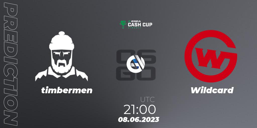 timbermen vs Wildcard: Match Prediction. 08.06.2023 at 21:00, Counter-Strike (CS2), ESEA Cash Cup Circuit Season 1 Finals