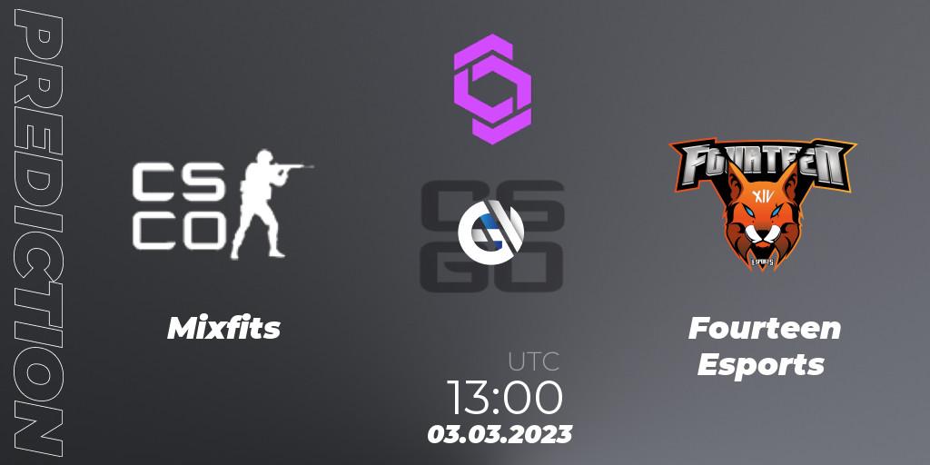 Mixfits vs Fourteen Esports: Match Prediction. 03.03.2023 at 13:00, Counter-Strike (CS2), CCT West Europe Series 2 Closed Qualifier