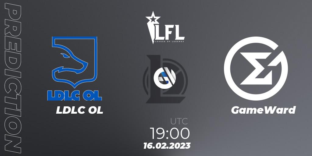 LDLC OL vs GameWard: Match Prediction. 16.02.2023 at 19:00, LoL, LFL Spring 2023 - Group Stage