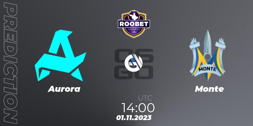 Aurora vs Monte: Match Prediction. 01.11.23, CS2 (CS:GO), Roobet Cup 2023