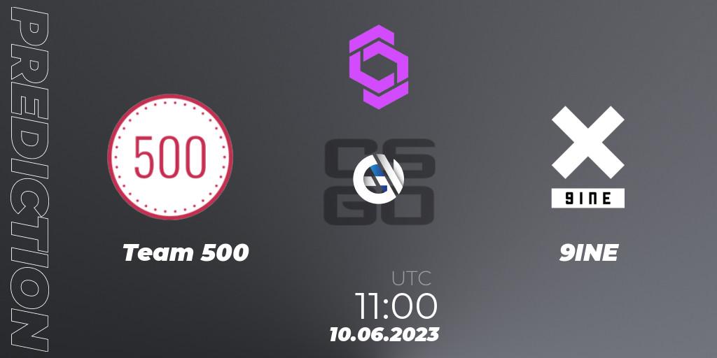 Team 500 vs 9INE: Match Prediction. 10.06.23, CS2 (CS:GO), CCT West Europe Series 4