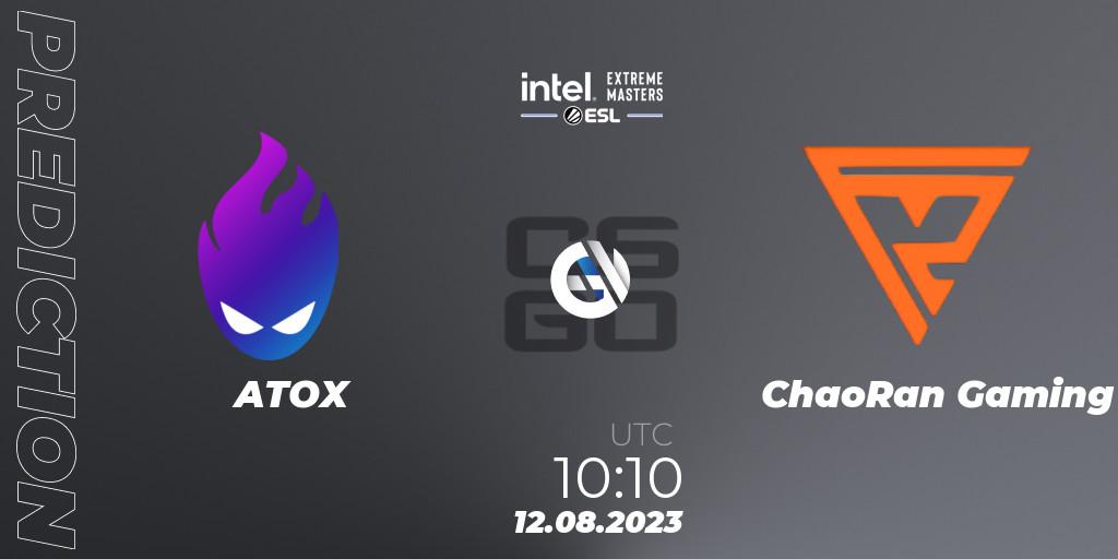 ATOX vs ChaoRan Gaming: Match Prediction. 12.08.2023 at 10:10, Counter-Strike (CS2), IEM Sydney 2023 Asia Open Qualifier 2