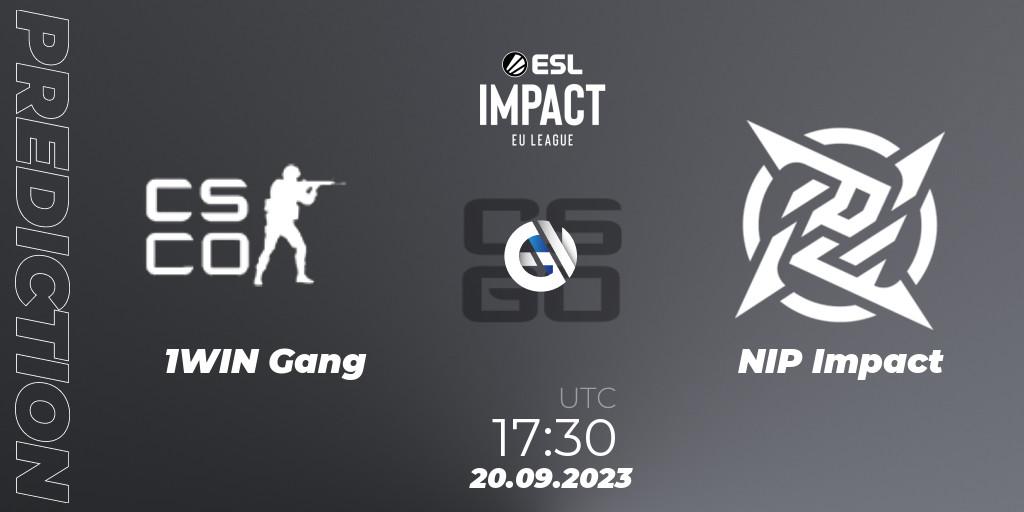 1WIN Gang vs NIP Impact: Match Prediction. 20.09.2023 at 17:30, Counter-Strike (CS2), ESL Impact League Season 4: European Division