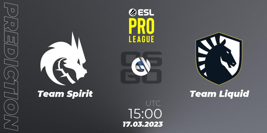 Team Spirit vs Team Liquid: Match Prediction. 17.03.2023 at 15:00, Counter-Strike (CS2), ESL Pro League Season 17