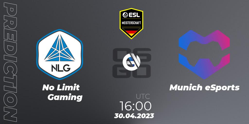 No Limit Gaming vs Munich eSports: Match Prediction. 14.05.2023 at 18:30, Counter-Strike (CS2), ESL Meisterschaft: Spring 2023 - Division 2