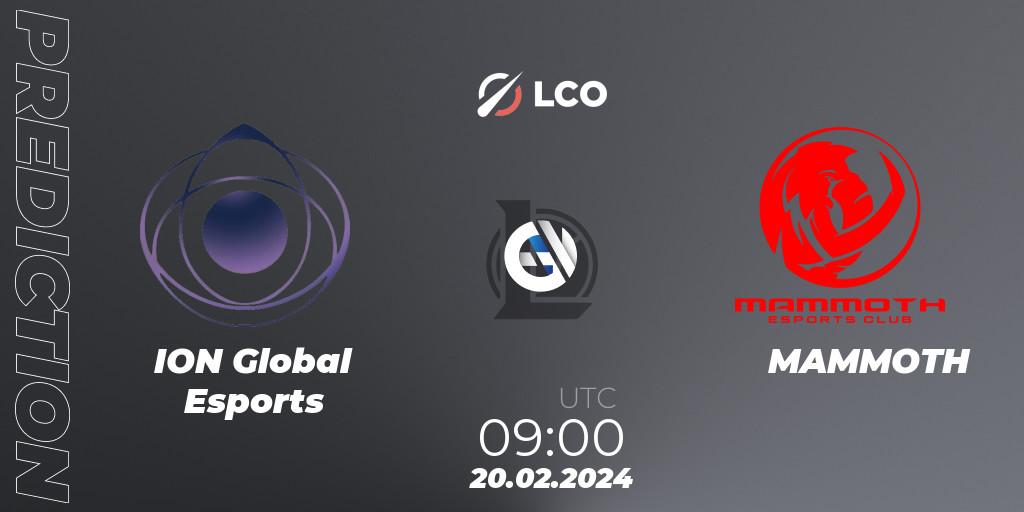 ION Global Esports vs MAMMOTH: Match Prediction. 20.02.24, LoL, LCO Split 1 2024 - Group Stage