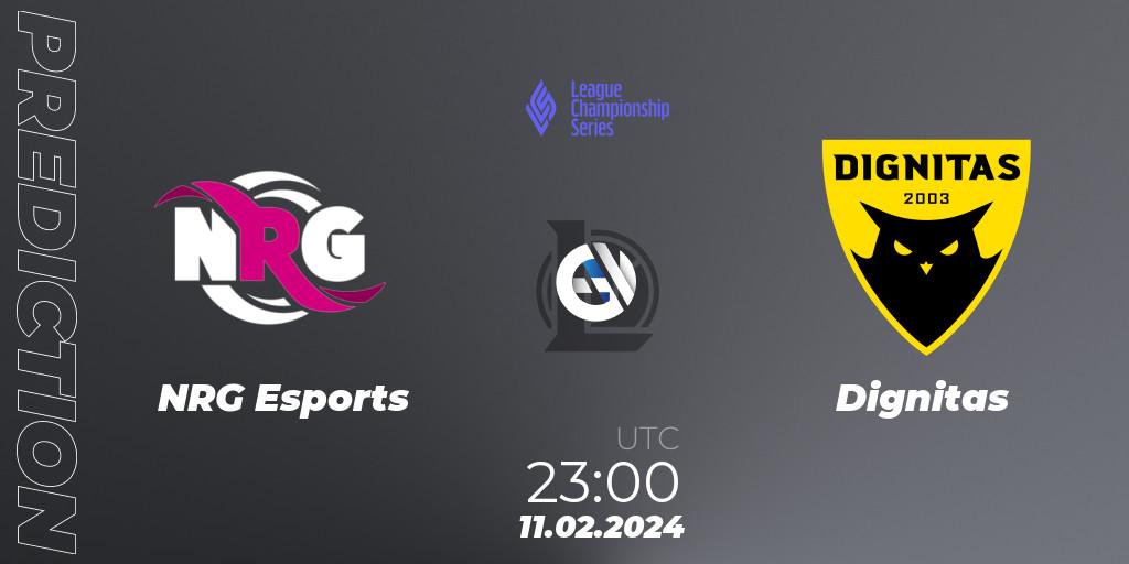 NRG Esports vs Dignitas: Match Prediction. 11.02.2024 at 22:00, LoL, LCS Spring 2024 - Group Stage