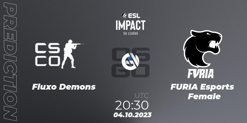 Fluxo Demons vs FURIA Esports Female: Match Prediction. 04.10.2023 at 20:30, Counter-Strike (CS2), ESL Impact League Season 4: South American Division