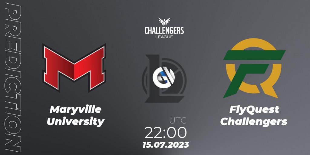 Maryville University vs FlyQuest Challengers: Match Prediction. 26.06.2023 at 22:00, LoL, North American Challengers League 2023 Summer - Group Stage