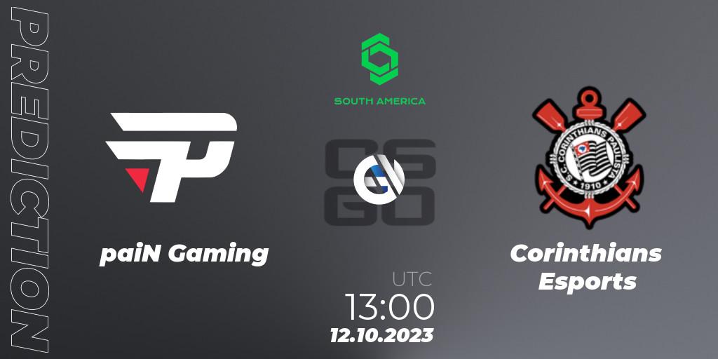 paiN Gaming vs Corinthians Esports: Match Prediction. 12.10.2023 at 13:00, Counter-Strike (CS2), CCT South America Series #12